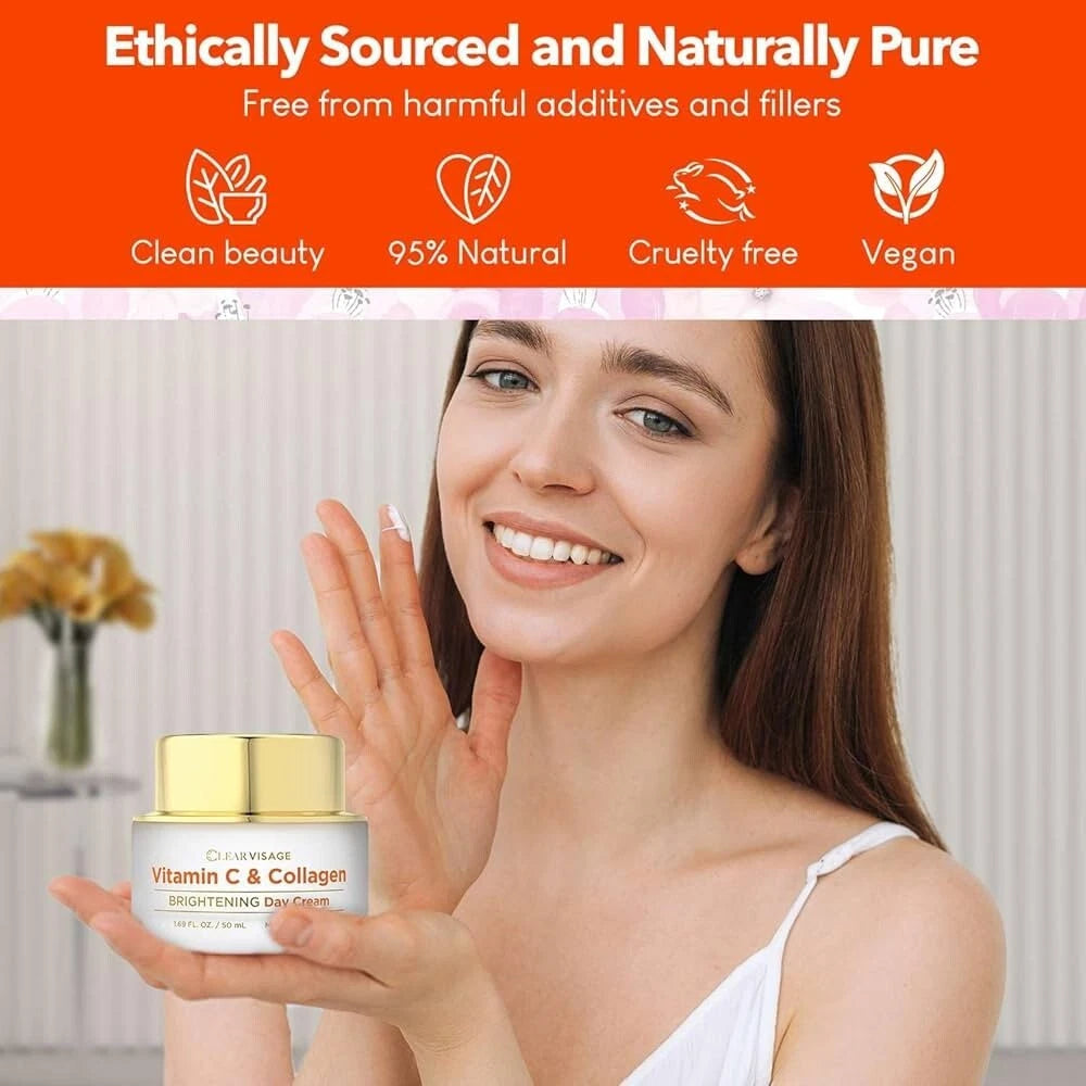 Clear Visage Vitamin C & Collagen Day Cream ~Brightening for Luminous Skin 50ml