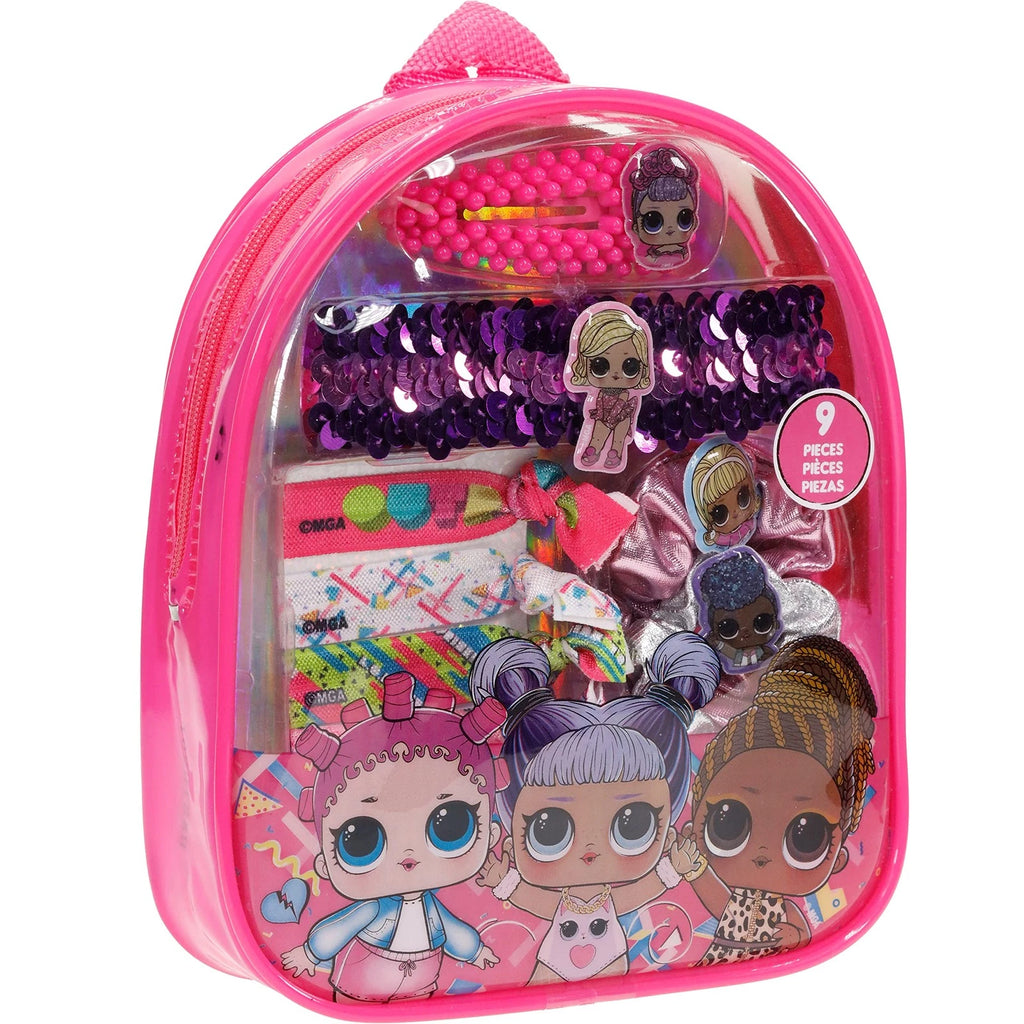 L.O.L Surprise! Backpack Cosmetic Makeup Gift Bag Set includes Hair and Clear...
