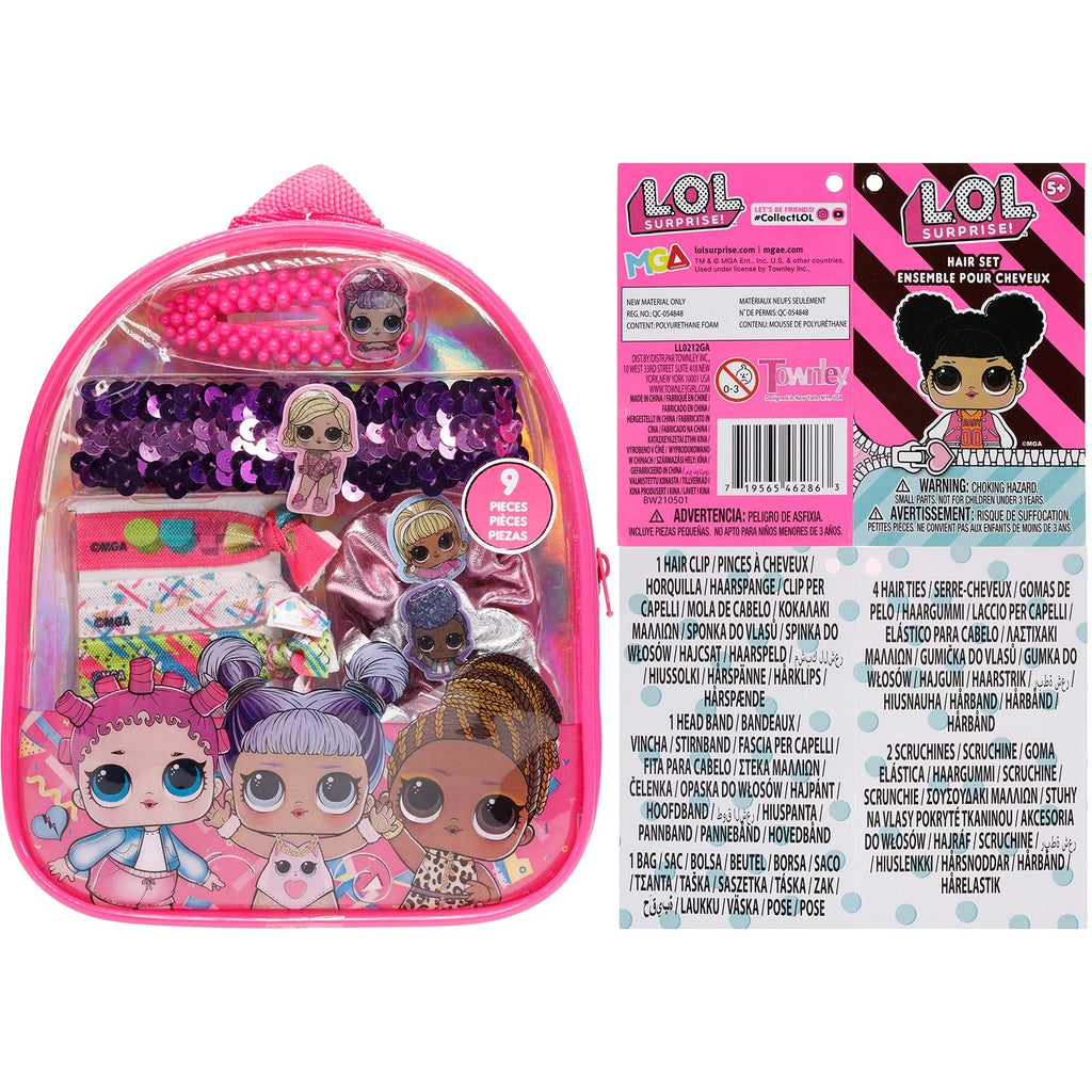 L.O.L Surprise! Backpack Cosmetic Makeup Gift Bag Set includes Hair and Clear...