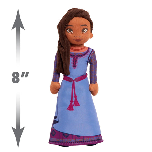Wish 8-inch Talking Plush Asha, Interactive Toy, Black Hair and Purple
