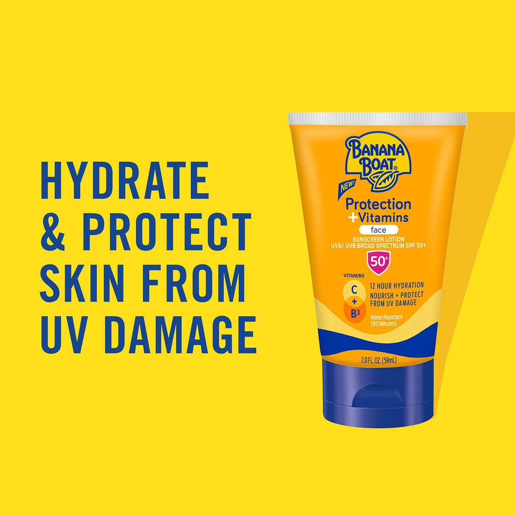 3 PACK Banana Boat Niacinamide Sunscreen SPF 50 Face Lotion with Vitamin C 2 Fl Oz EXP 8/26
