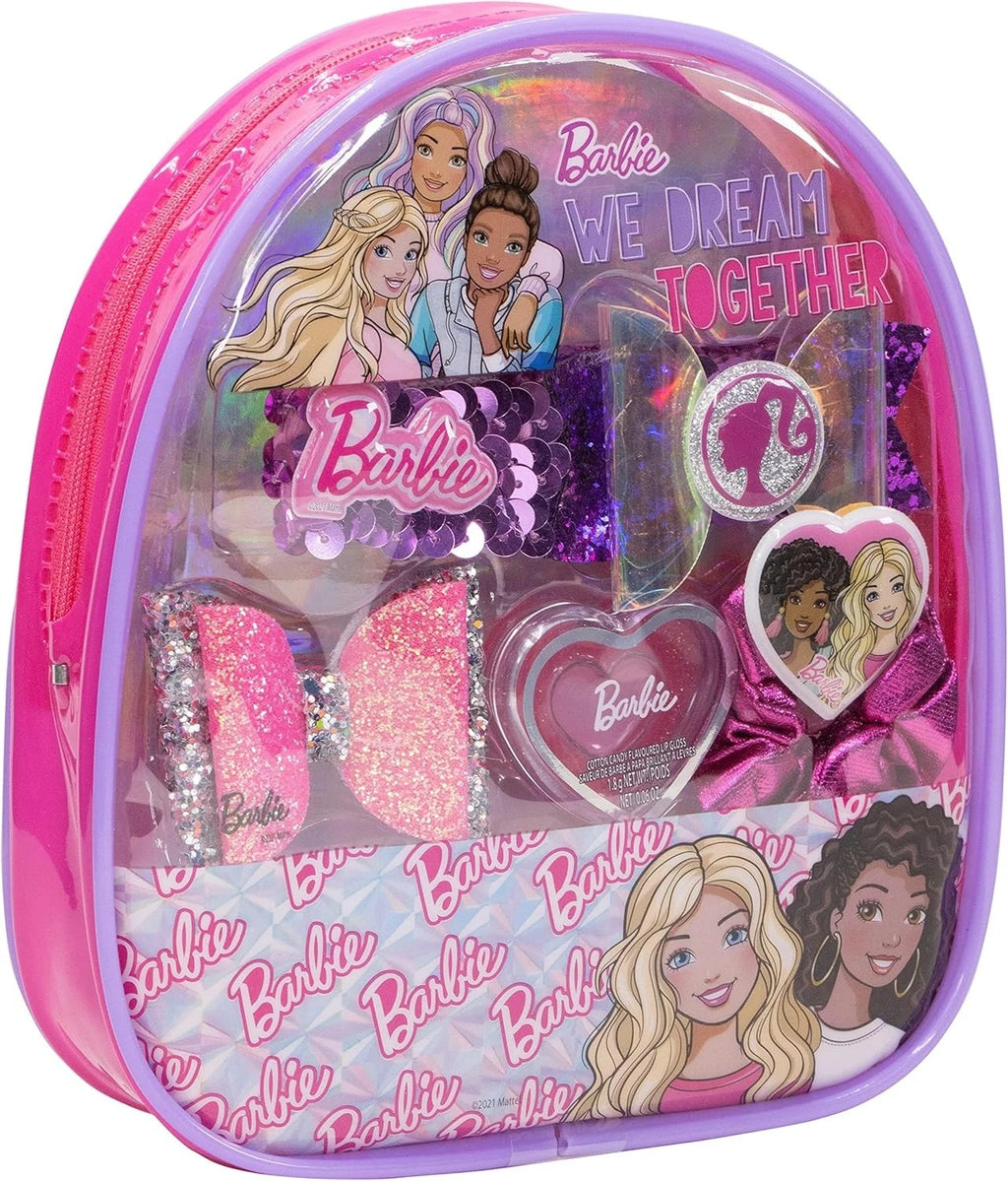 Barbie Townley Girl Kids Makeup Backpack Set Pink PVC Ages 3+