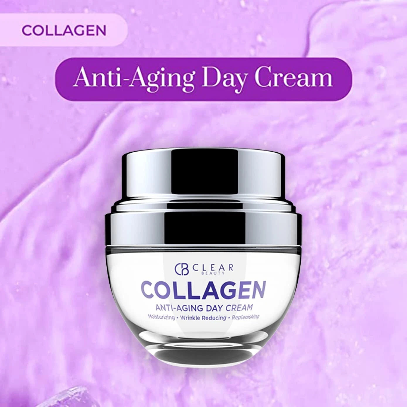 CLEAR BEAUTY KOREAN BEAUTY Collagen Daily Face ANTI-AGING Moisturizer - 1.7 Oz