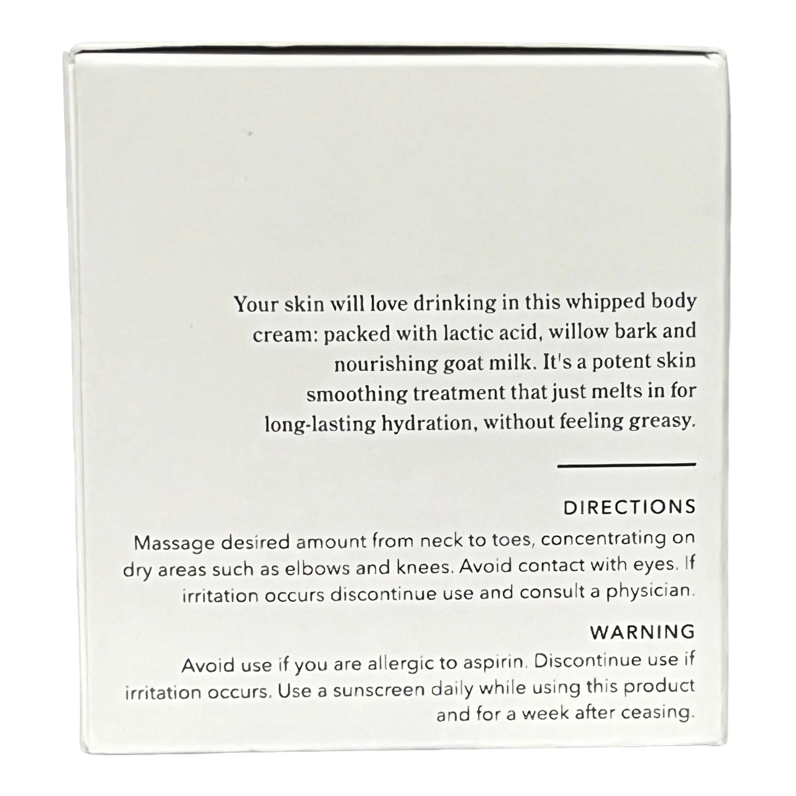 Beekman 1802 SMOOTH Whipped Body Cream Goat Milk Lactic Acid Exfoliates