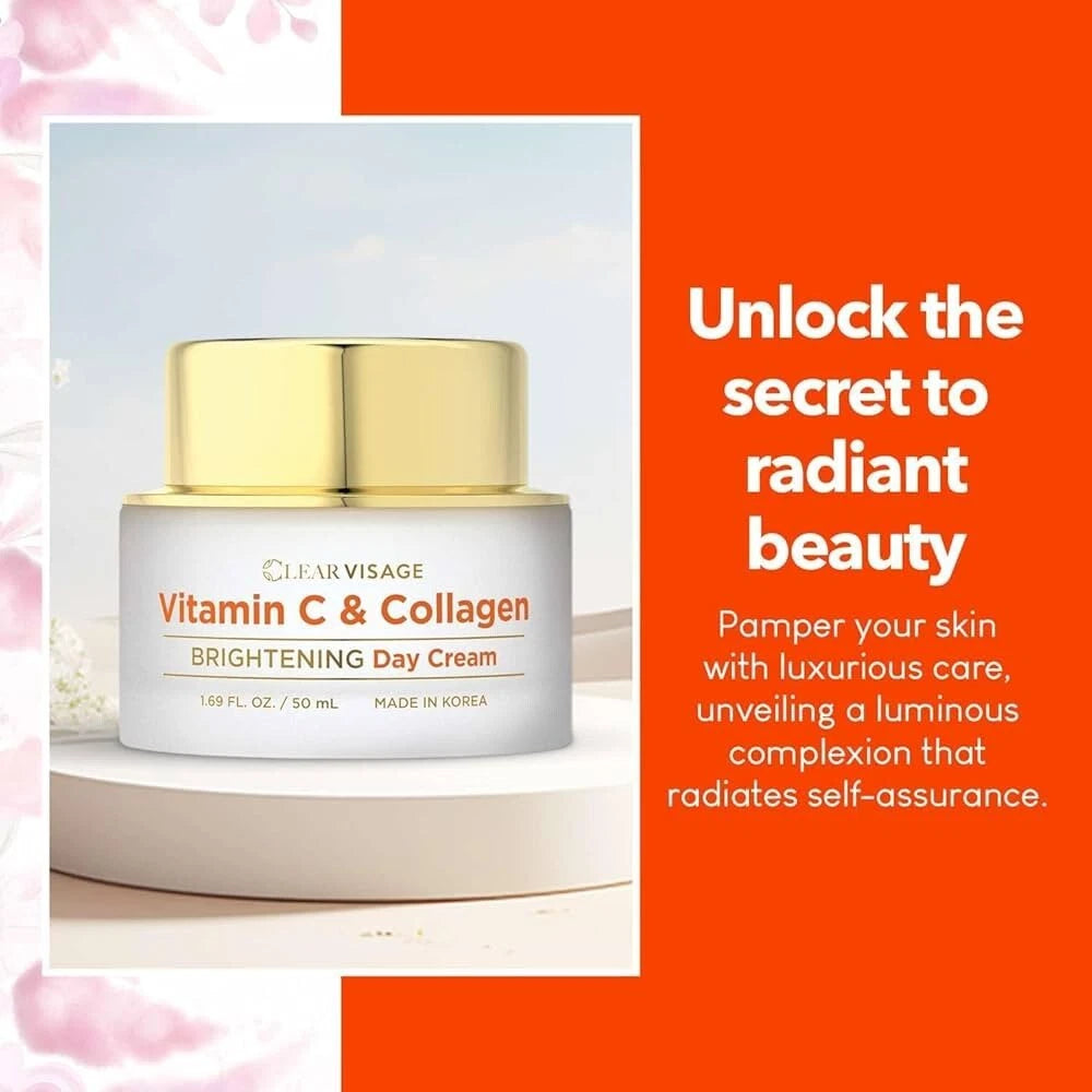 Clear Visage Vitamin C & Collagen Day Cream ~Brightening for Luminous Skin 50ml