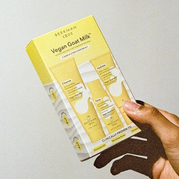 Beekman Vegan Goat Milk 3pc set Simple Steps Starter Kit Cleanse Tone & Hydrate