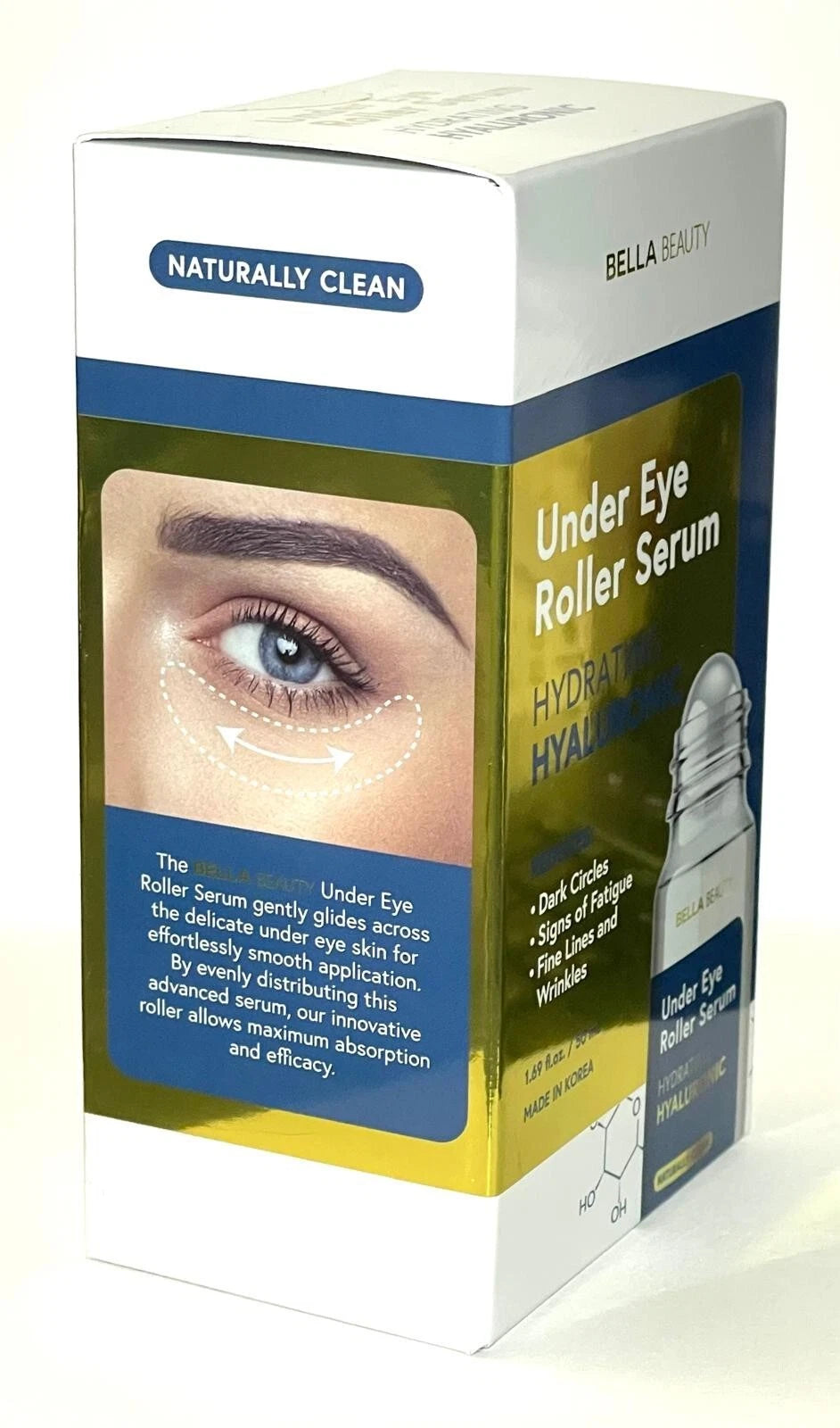 Bella Beauty Under Eye Roller Serum Hydrating Hyaluronic (Box Damaged)