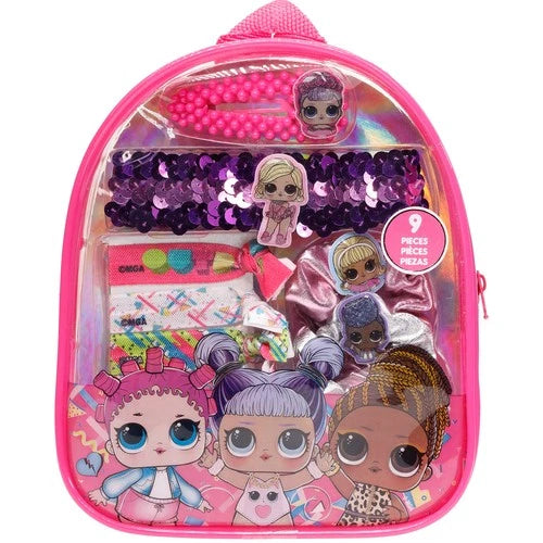 L.O.L Surprise! Backpack Cosmetic Makeup Gift Bag Set includes Hair and Clear...
