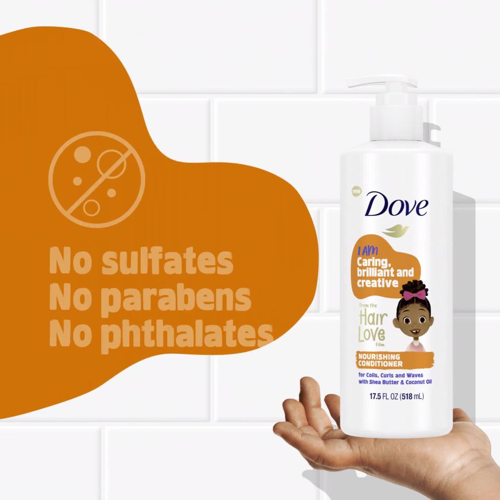 Dove Hair Love Daily Nourishing Conditioner Curly Hair with Shea Butter, Coconut Cookie, 17.5 fl oz